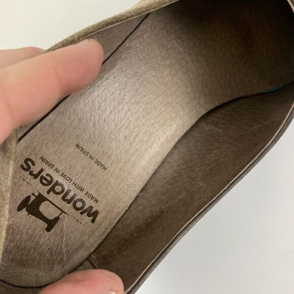 Wonders Leather Pump Slip On Brown Tan Suede Round Toe Block Heel Womens 38 7.5 - Picture 8 of 16